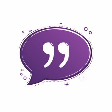 Purple Speech Bubble with Quotation Marks