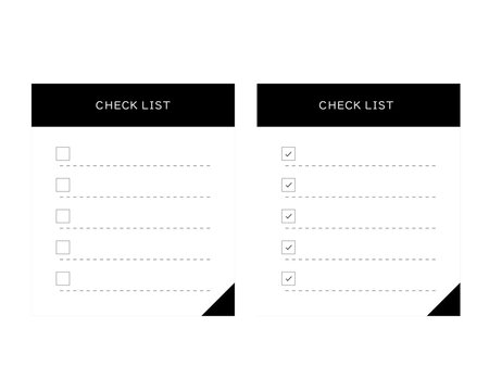 Cool UI monochrome checklist notepad with black header bar