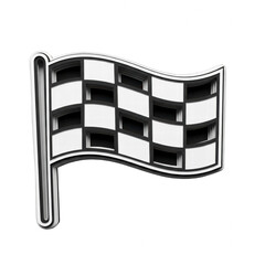 Naklejka premium 3D checkered racing flag icon on black background