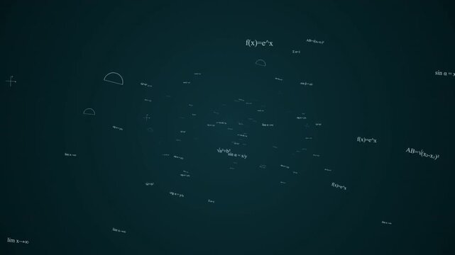 Dynamic Floating Mathematical Equations and Formulas Motion Graphic