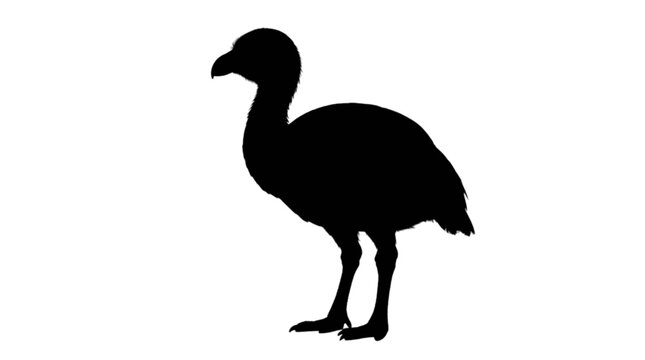 Black silhouette of an ostrich