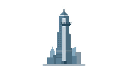 Obraz premium Modern Skyscraper Building with Observation Deck, Corporate Architecture, Cityscape
