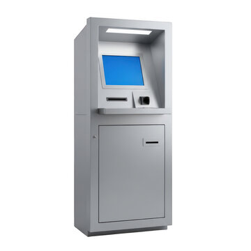 Modern self service kiosk with digital display and card reader
