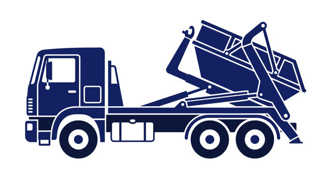 Skip Loader Truck with Container, Industrial Vehicle, Waste Management Equipment