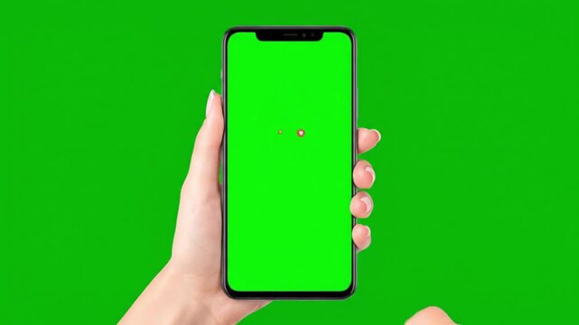 finger tapping love icon on smartphone greenscreen mockup clean interaction social media reaction interface animation modern mobile ui template 4k footage