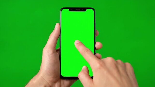 finger tap triggering love reaction on smartphone greenscreen mockup clean interaction social media engagement animation mobile interface realistic 4k video