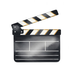 Fototapeta premium Watercolor film slate clapperboard icon