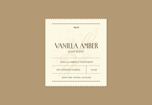 Label Template For Candle Packaging, Product Sticker, Jar Label, Tag, Branding Design Set