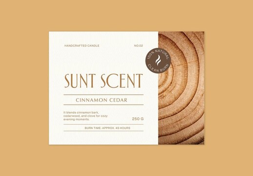 Label Template For Candle Packaging, Product Sticker, Jar Label, Tag, Branding Design Set