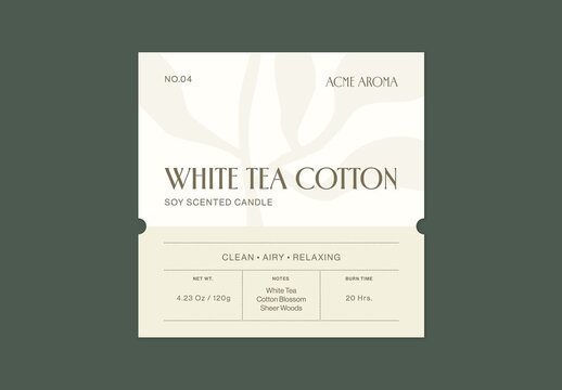 Label Template For Candle Packaging, Product Sticker, Jar Label, Tag, Branding Design Set