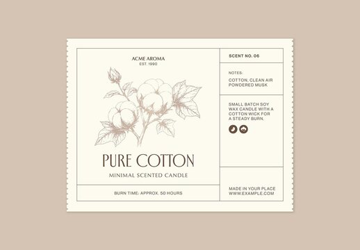 Label Template For Candle Packaging, Product Sticker, Jar Label, Tag, Branding Design Set