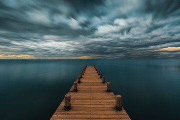 Fototapeta premium wooden pier on the lake