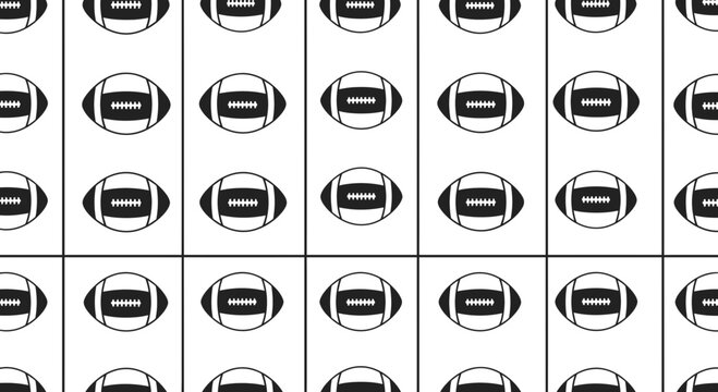 American Football Pattern Background, Repeating Sports Ball Graphic, Simple Design