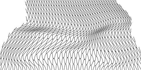 Net texture pattern on white background. Net texture pattern for backdrop and wallpaper. Realistic net pattern with black squares. Geometric background, vector illustration © Qiana