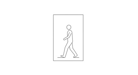 Fototapeta premium Simple Line Art Animation of a Person Walking Forward