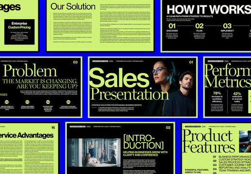 Sales Presentation Template For Pitch Deck, Business Proposal, Corporate Slideshow Layout