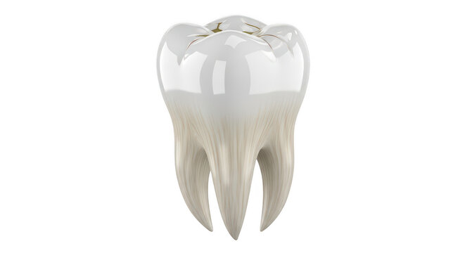 3d render of a single human molar tooth isolated on transparent background