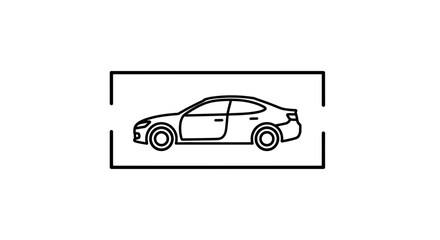 Obraz premium Modern Sedan Car Outline Icon, Minimalist Vector Illustration