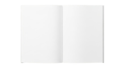 Fototapeta premium Open blank book with two empty pages isolated on transparent background