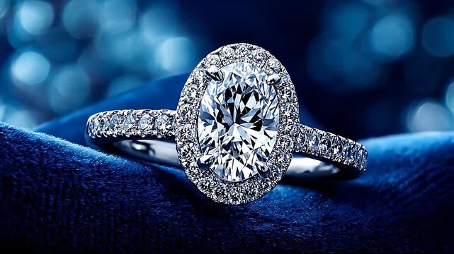 Diamond Engagement Ring Closeup.