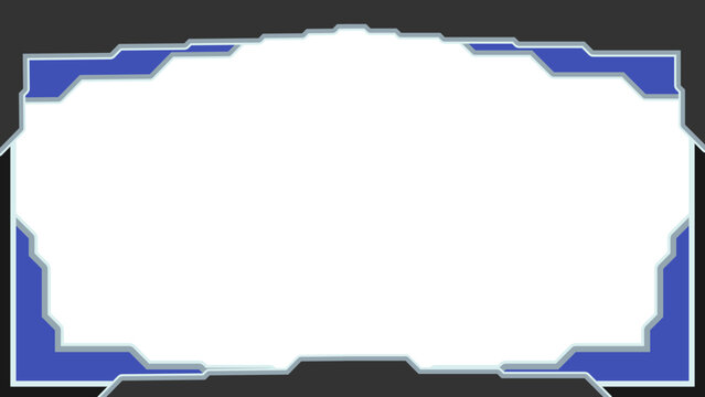 Futuristic Blue Geometric Technology Border Frame for Digital Interface Presentations and Layouts