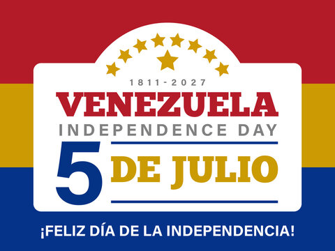 Venezuelan independence day celebration with flag colors and text