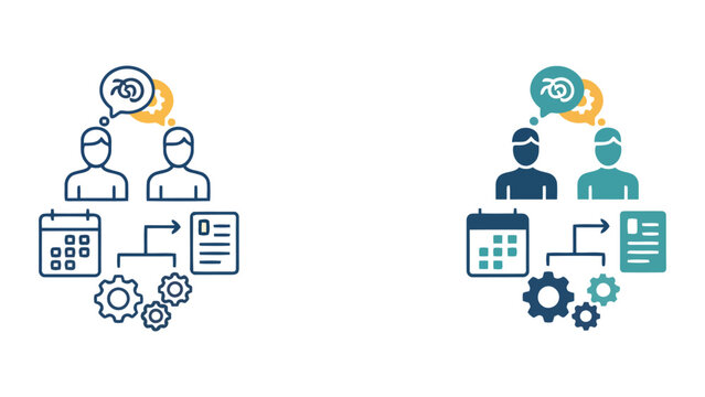 Organizational task management and collaborative scheduling professional icon set for corporate efficiency