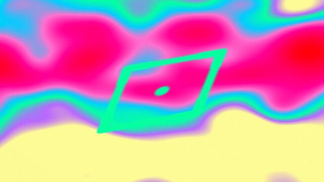 Graduation cap icon on neon liquid gradient background