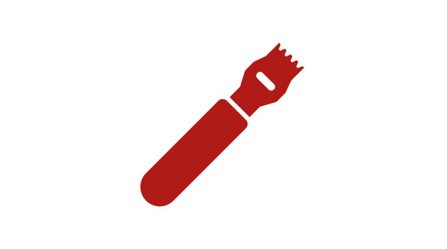 Red Citrus Zester Tool Icon on White Background