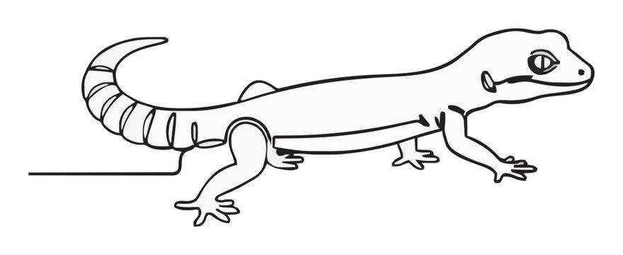 Minimalist leopard gecko running in isometric line a.... Generative AI