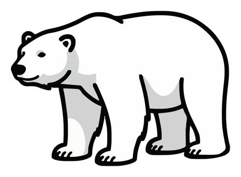Polar bear character flat vector illustration isolated. Generative AI