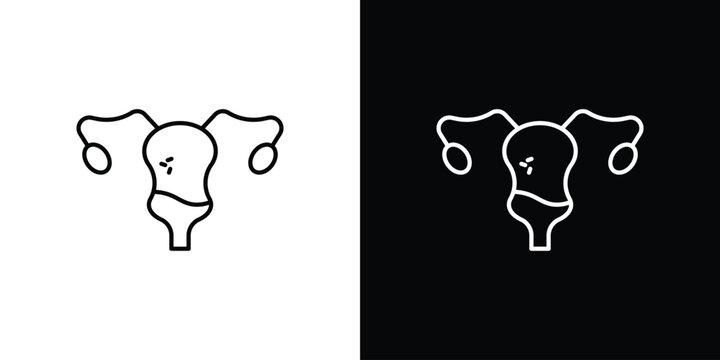 Pelvic inflammatory disease icon set designs. vector illustration eps