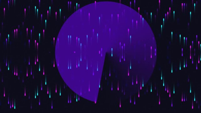 Purple sphere with digital rain data streams