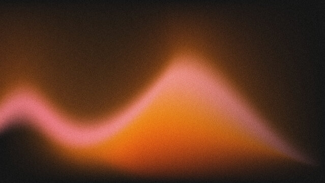Soft, flowing, curved wave shape with warm orange and blush pink grainy gradient texture on a dark charcoal-black backdrop.