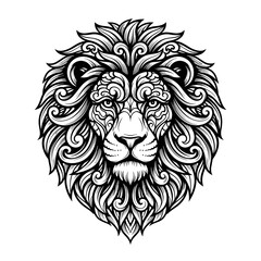 Obraz premium Decorative Tribal Style Lion Head Mandala Art