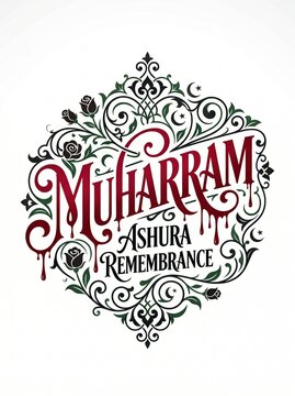 Muharram Ashura Remembrance Islamic Cultural Symbol Design Element Floral Pattern