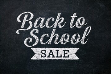 Fototapeta premium School sale typography on a chalkboard for back to school education discount event