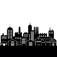Obraz premium City Industrial Skyline Buildings.