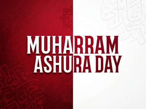 Muharram Ashura Day religious holiday celebration concept with text