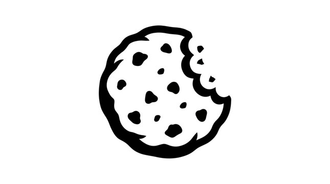 Close-up of a Partially Eaten Cookie with Chocolate Chips.