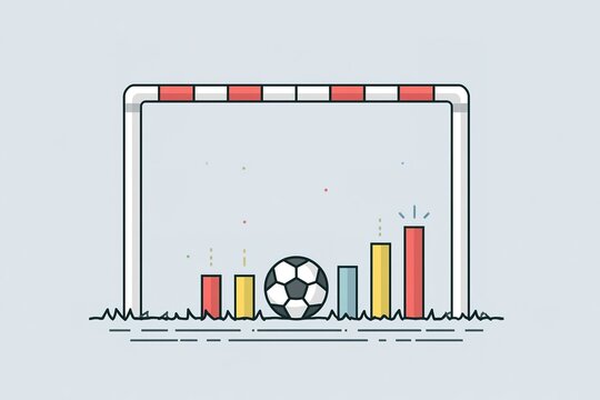 vector illustration of a business graph with football