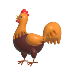 chicken, rooster, cartoon, hen, bird, farm, animal, vector, illustration, poultry, cockerel, beak, isolated, animals, feather, fowl, nature, agriculture, chickens, birds, drawing, art, clipart, silhou © Roxin