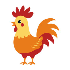 chicken, rooster, cartoon, hen, bird, farm, animal, vector, illustration, poultry, cockerel, beak, isolated, animals, feather, fowl, nature, agriculture, chickens, birds, drawing, art, clipart, silhou © Roxin