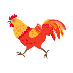 chicken, rooster, cartoon, hen, bird, farm, animal, vector, illustration, poultry, cockerel, beak, isolated, animals, feather, fowl, nature, agriculture, chickens, birds, drawing, art, clipart, silhou © Roxin