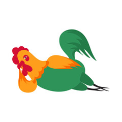 chicken, rooster, cartoon, hen, bird, farm, animal, vector, illustration, poultry, cockerel, beak, isolated, animals, feather, fowl, nature, agriculture, chickens, birds, drawing, art, clipart, silhou © Roxin