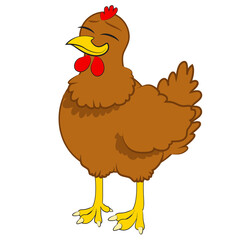 chicken, rooster, cartoon, hen, bird, farm, animal, vector, illustration, poultry, cockerel, beak, isolated, animals, feather, fowl, nature, agriculture, chickens, birds, drawing, art, clipart, silhou © Roxin