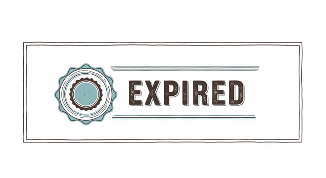 Expired Stamp Graphic with Seal on White Background
