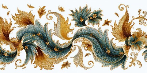 Fototapeta premium Elegant ornamental floral design with intricate details and textures suitable for decoration