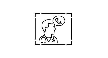 Fototapeta premium Doctor Consultation Icon, Medical Call Symbol, Healthcare Communication Concept