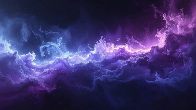 Dark violet cosmic haze blending with navy mist creating tranquil atmospheric visual depth